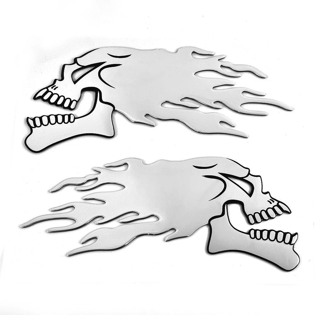 2pcs 3D Skull Badge Decal for Motorcycle