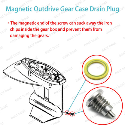 Magnetic Drain Screw & Gasket Set for Chrysler Force Marine (22-67892A1)