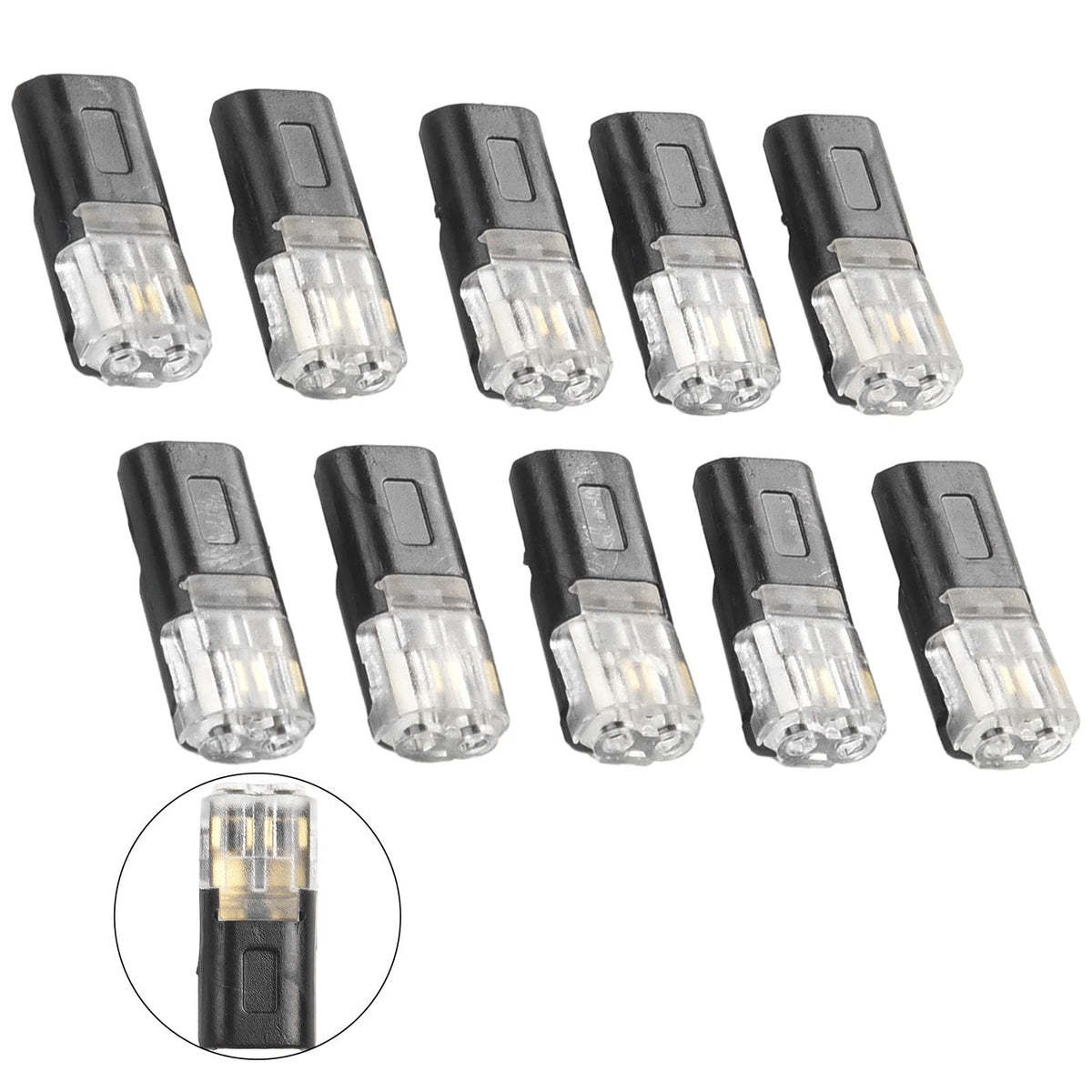 10X Black Waterproof Cable Wire Connector for Electrical Car