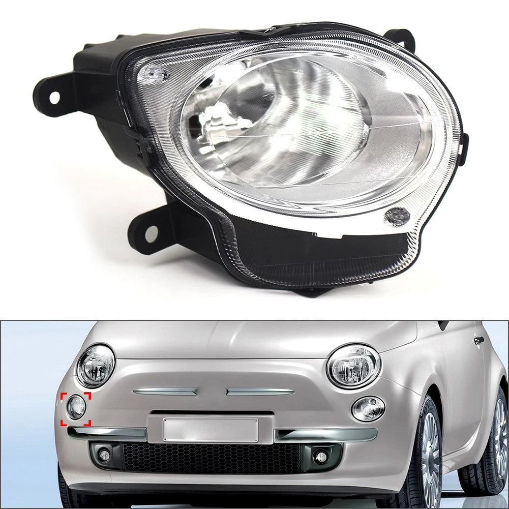 High Beam Headlight for Fiat 500 Hatchback (2008–2015) Right Clear