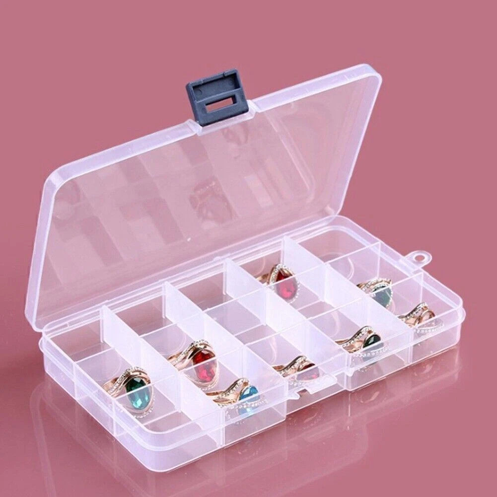 Adjustable Jewelry Ring Organizer Box for Earrings Storage Case