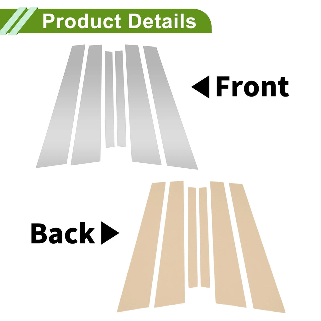 Door Pillar Window Trim Set Front Rear for BMW 7-Series (2002–2008)