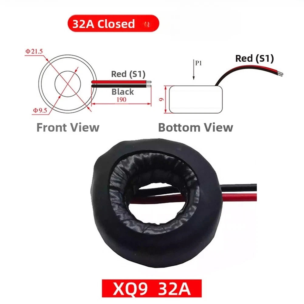 AC DC Ammeter with 30-500A Closed-Core Current Transformer for Sensing