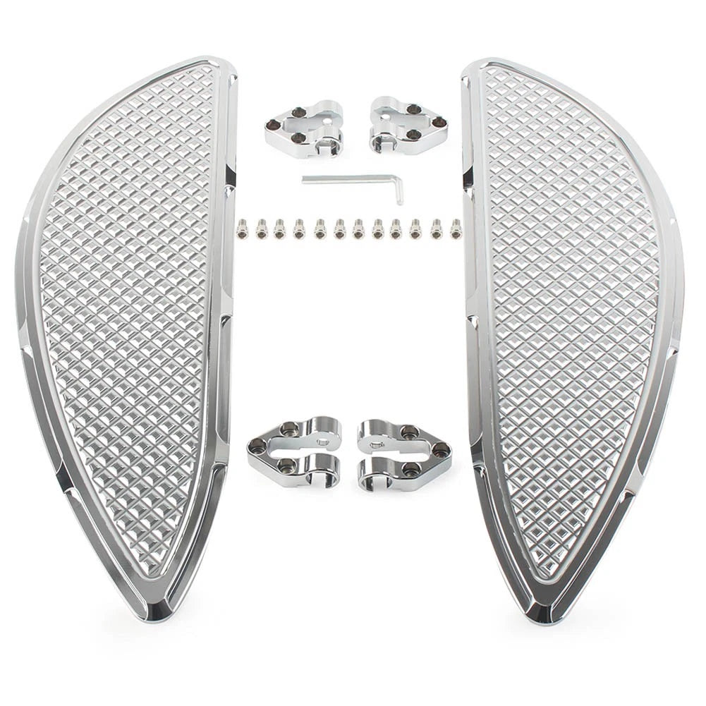 2X Driver Floorboards for Harley Road Electra Glide Classic FLHTC FLHTCU (–) Chrome