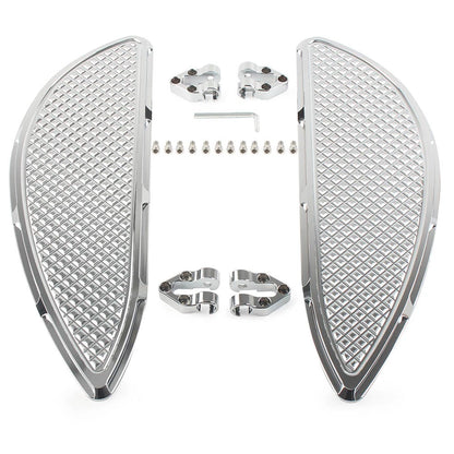 2X Driver Floorboards for Harley Road Electra Glide Classic FLHTC FLHTCU (–) Chrome