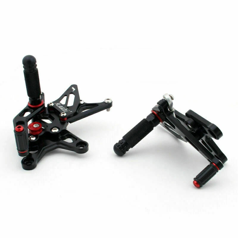 Rearsets Footpegs Pedals for Kawasaki ZX-6R Ninja (2009–2020) Blk T9