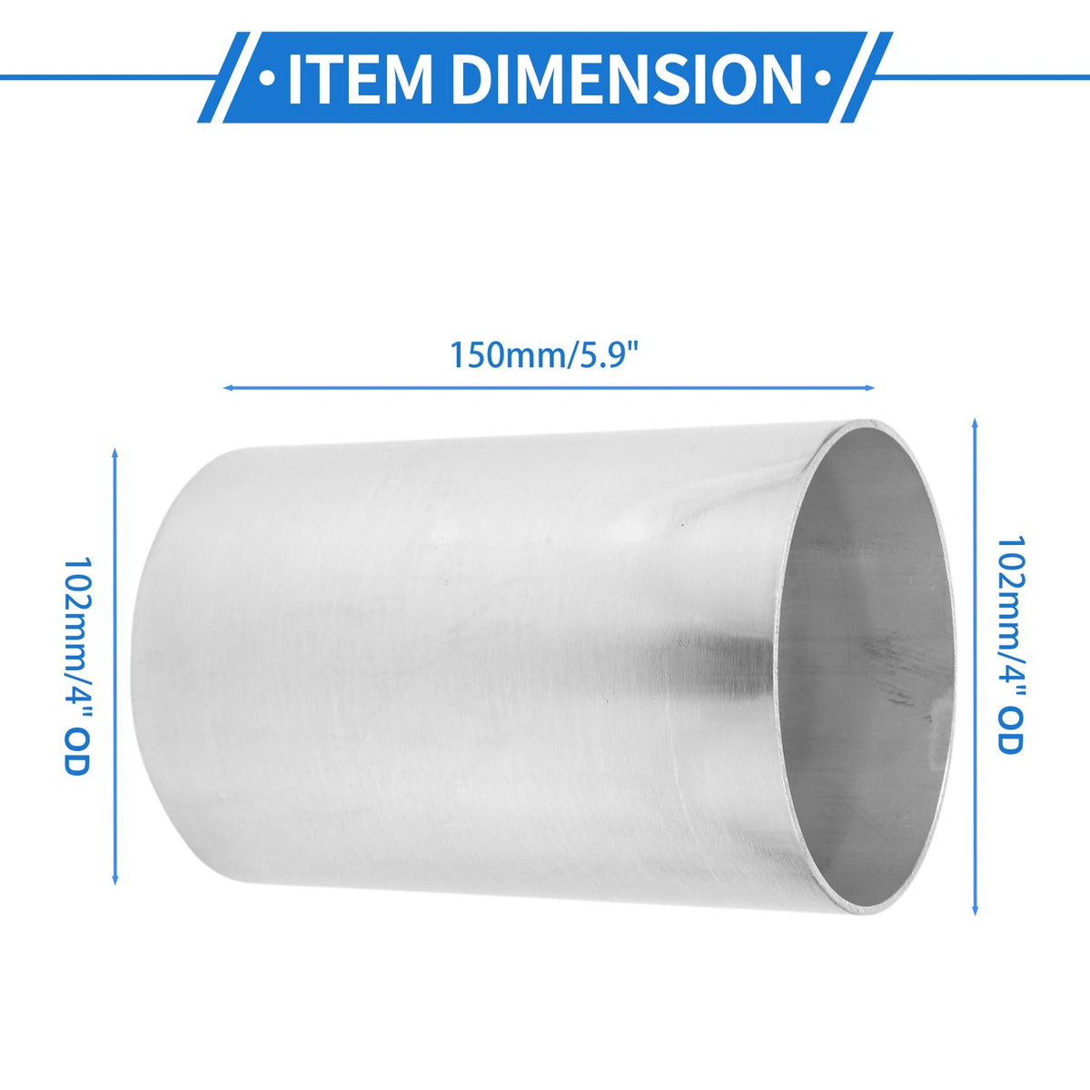 4" OD Straight 6061 Aluminum Intercooler Pipe for Universal (Fits Various)