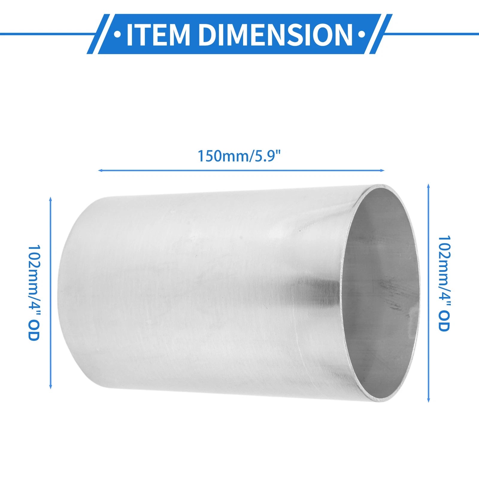 4" OD Straight 6061 Aluminum Intercooler Pipe for Universal (Fits Various)