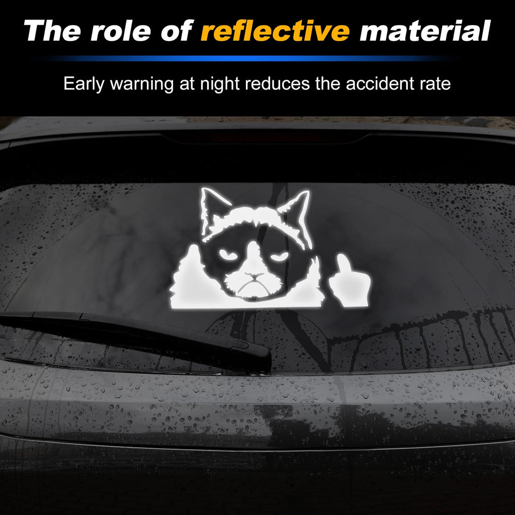 Reflective Bumper Decal for Unhappy Cat (Personalized)