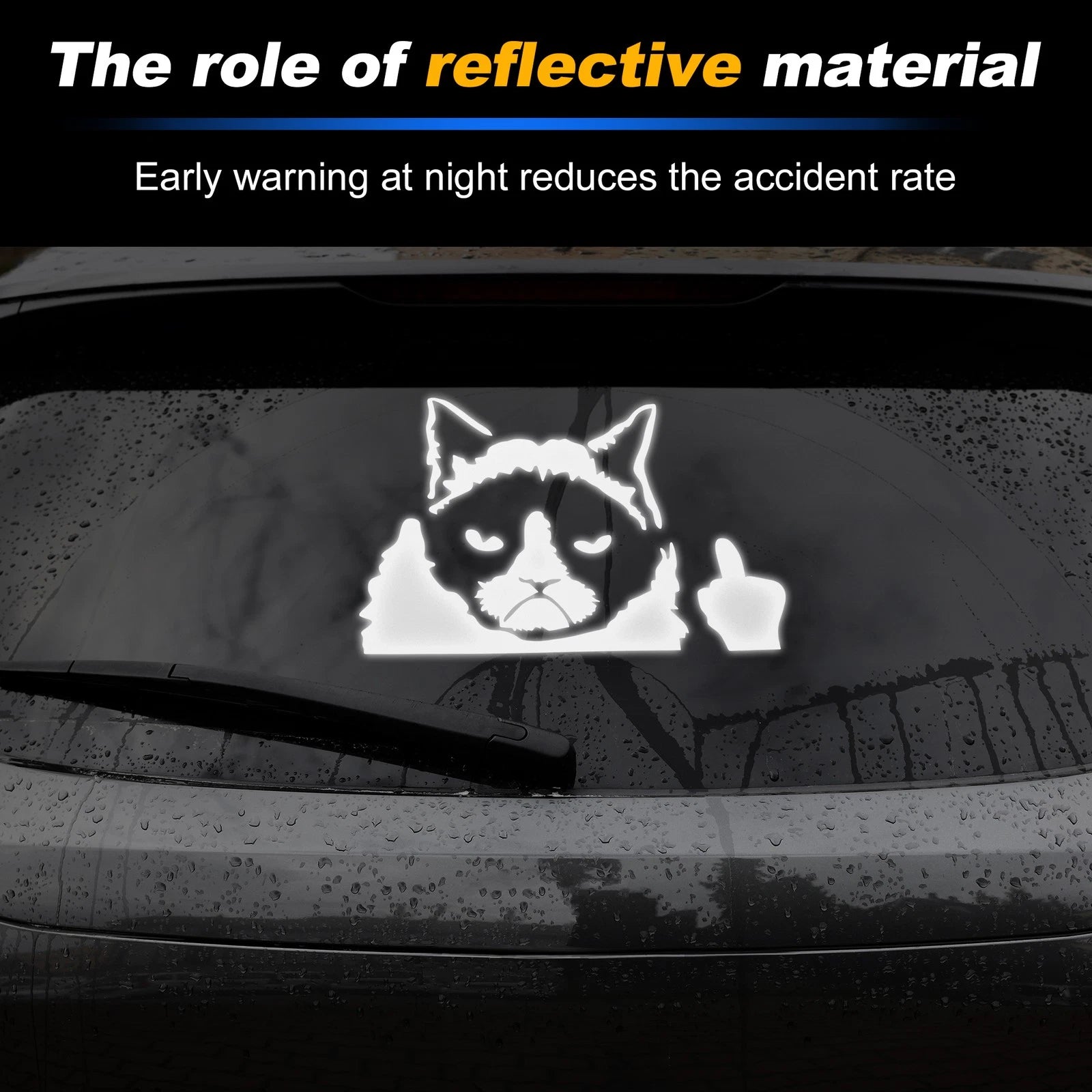 Reflective Bumper Decal for Unhappy Cat (Personalized)