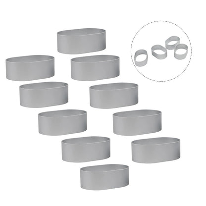 Set of 10 Aluminium Oval Egg Shape Cheese Cake Rings