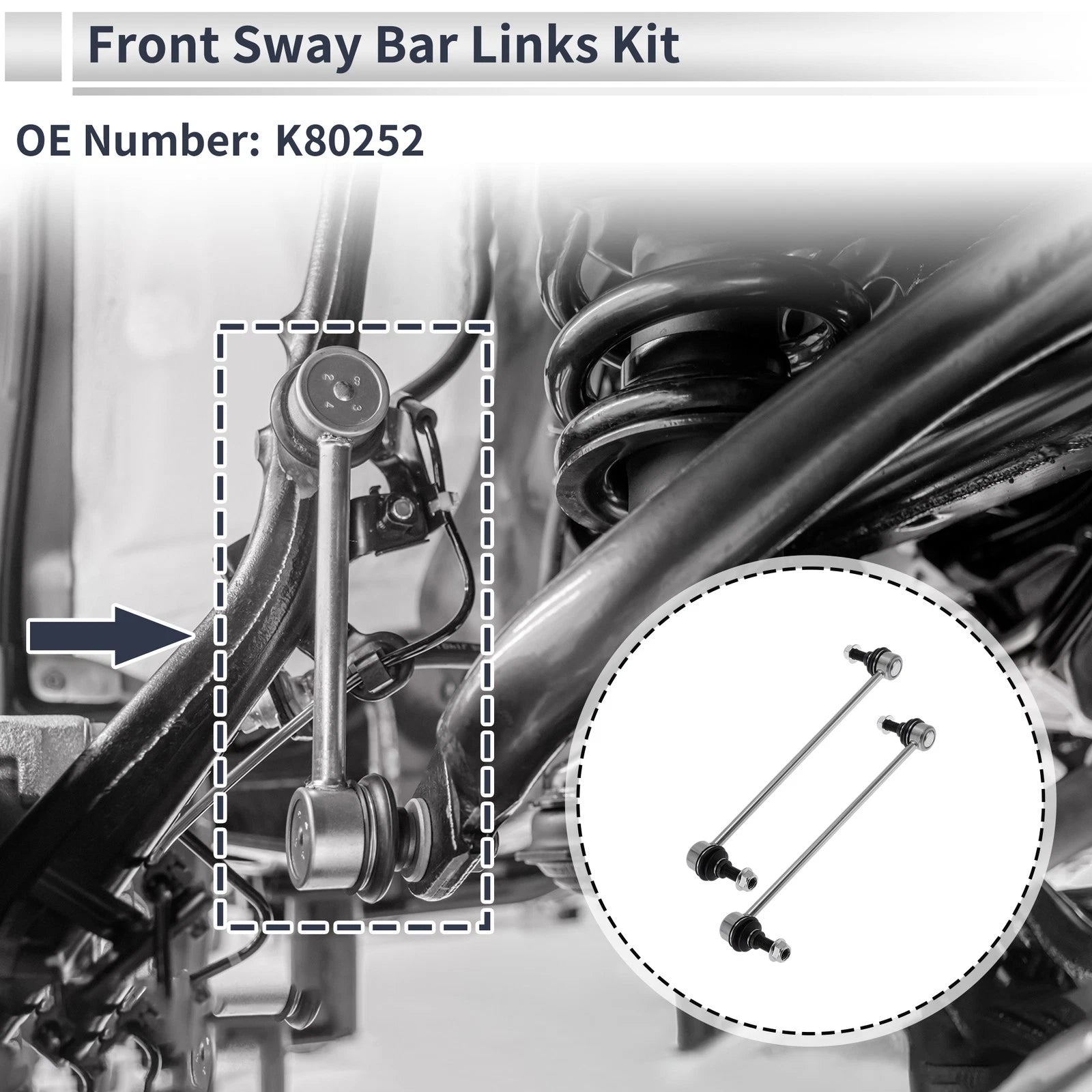 Front Stabilizer Bar Links Replacement No Bushing for Chevrolet Cobalt (2005–2010)