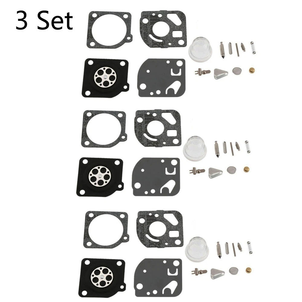 Set of 3 Carburetor Repair Kits for ZAMA C1U C1Q RB-47 Trimmers