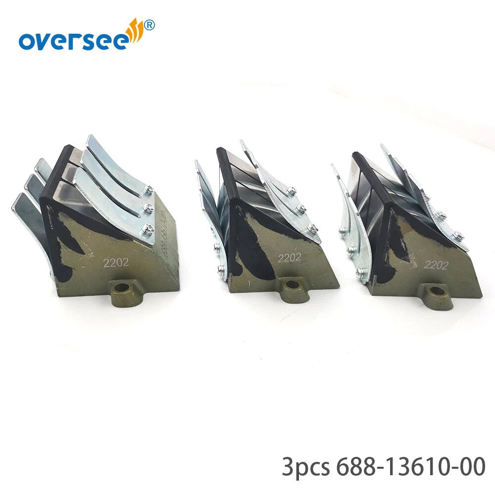 3Pcs Reed Valve Assy 688-13610-00 for Yamaha 2 Stroke 50-90HP Outboard (1990–2000)
