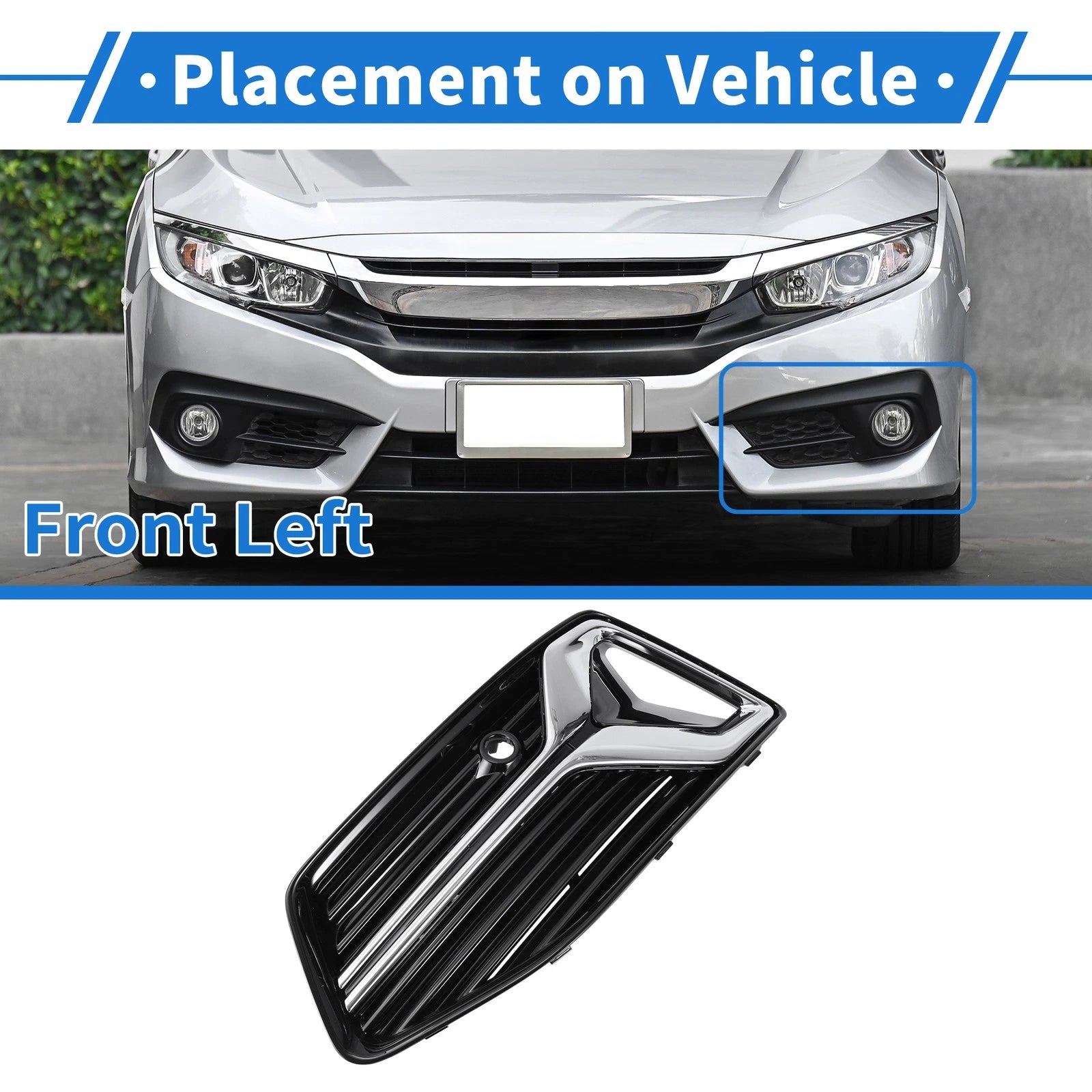 Front Left Fog Light Grill for Audi A6 (2019–2023) Replacement