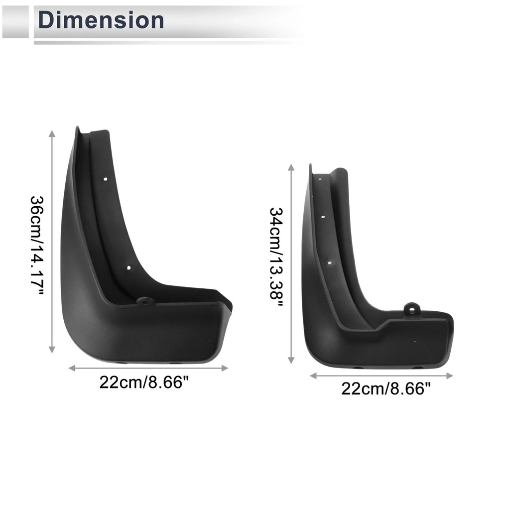 Mud Flaps Splash Guards 1 Set for BMW 2 Series F22 F45 (2015–2019)