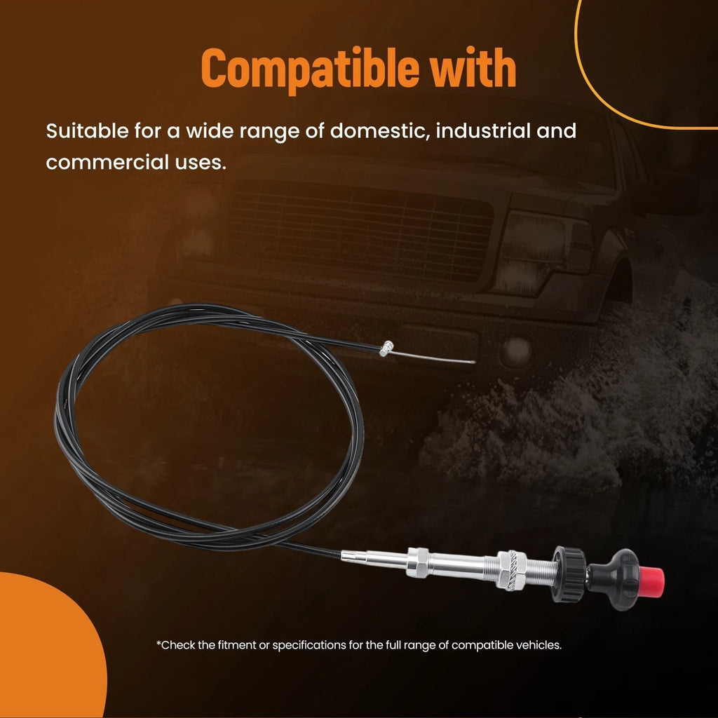 Adjustable Lock Control Cable with Black Knob for