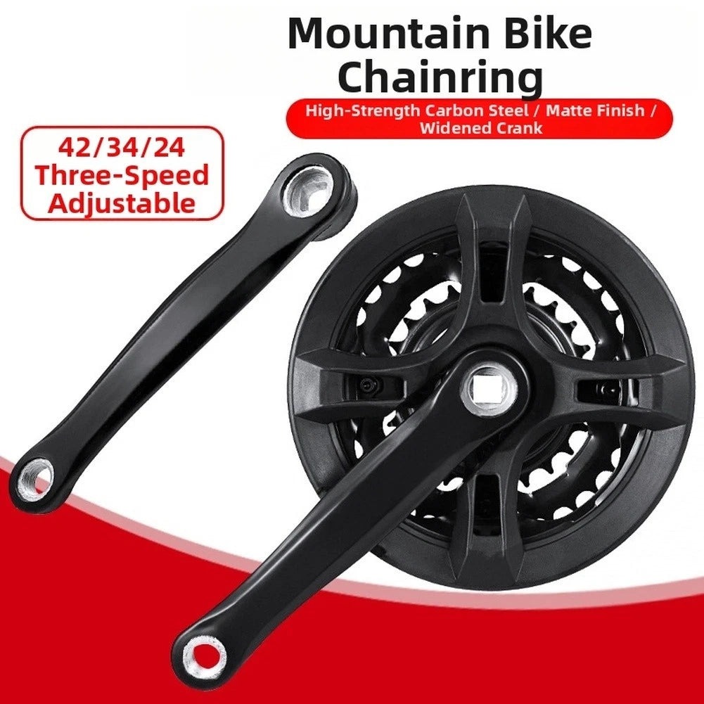 Triple Chainring Crankset for MTB (24T 34T 42T)