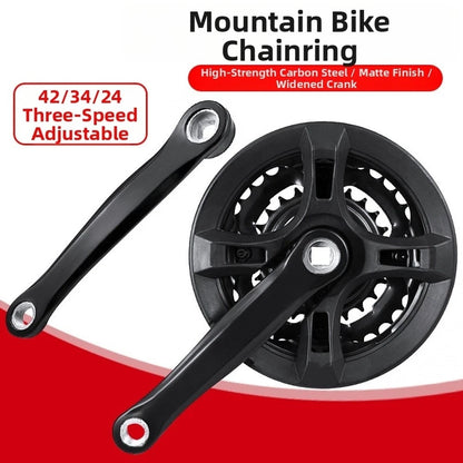 Triple Chainring Crankset for MTB (24T 34T 42T)
