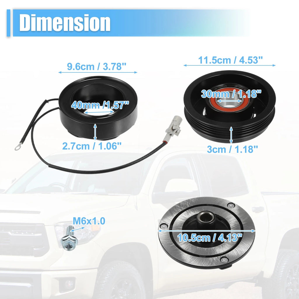 AC Compressor Clutch Replacement Set for Toyota Tundra 3.4L (2000–2004)