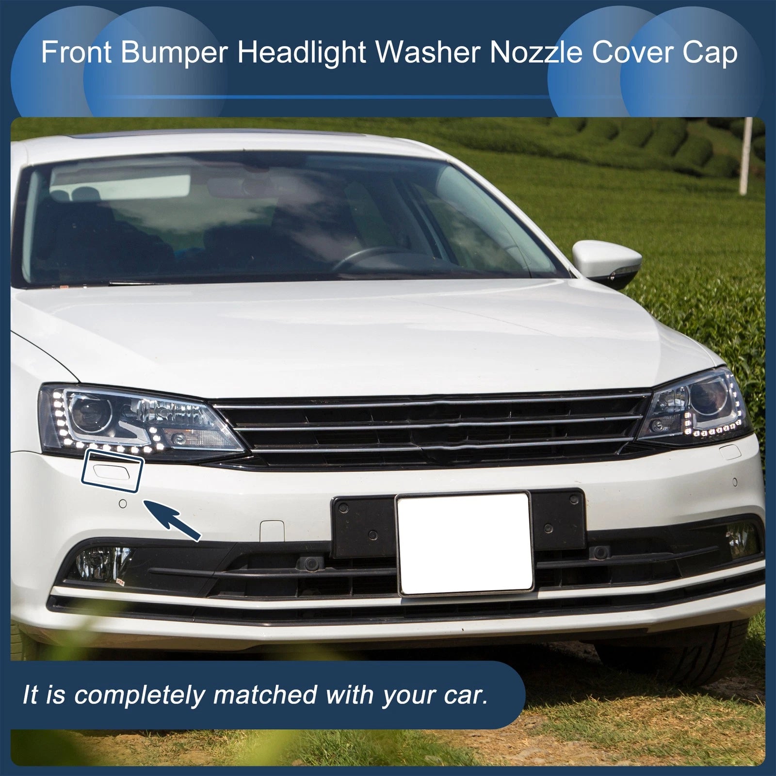 Front Right Washer Nozzle Cover Cap Replacement for Volkswagen Jetta A6 (2011–2014)