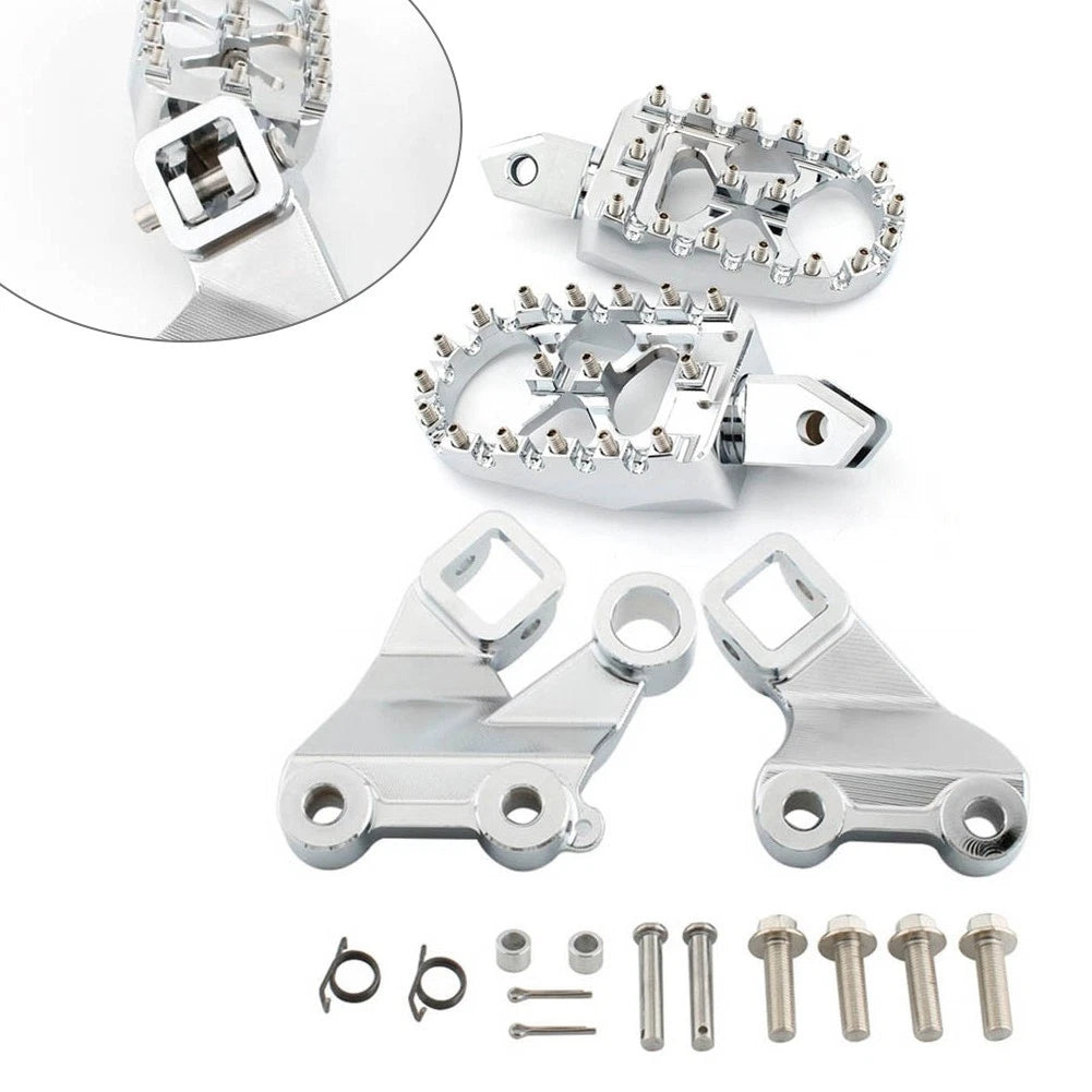 Chrome Set of 2 Front Footrest Pegs Mount Bracket for Yamaha Vmax 1200 (1985–2007)