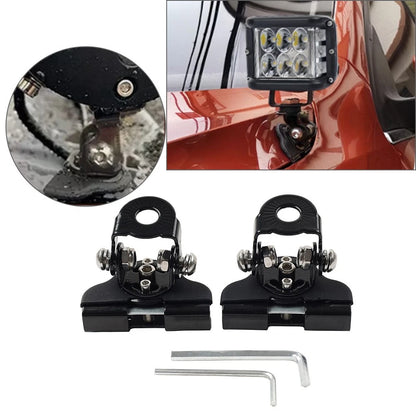 2X Universal Pillar Hood Work Light Bar Mount Clamp Bracket Holder