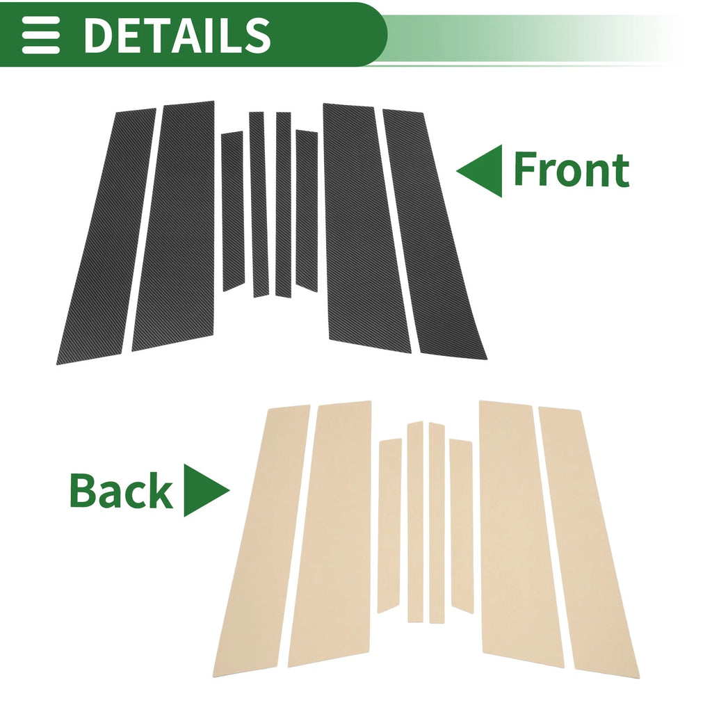 Door Pillar Window Trim Kit for BMW X4 (2019–2024) Carbon Fiber Pattern 8Pcs