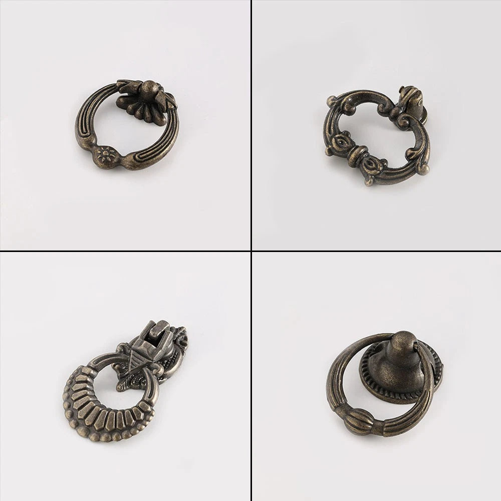 2/5/10Pcs Vintage Furniture Door Pull Handle Antique Cabinet Drawer Ring Knob