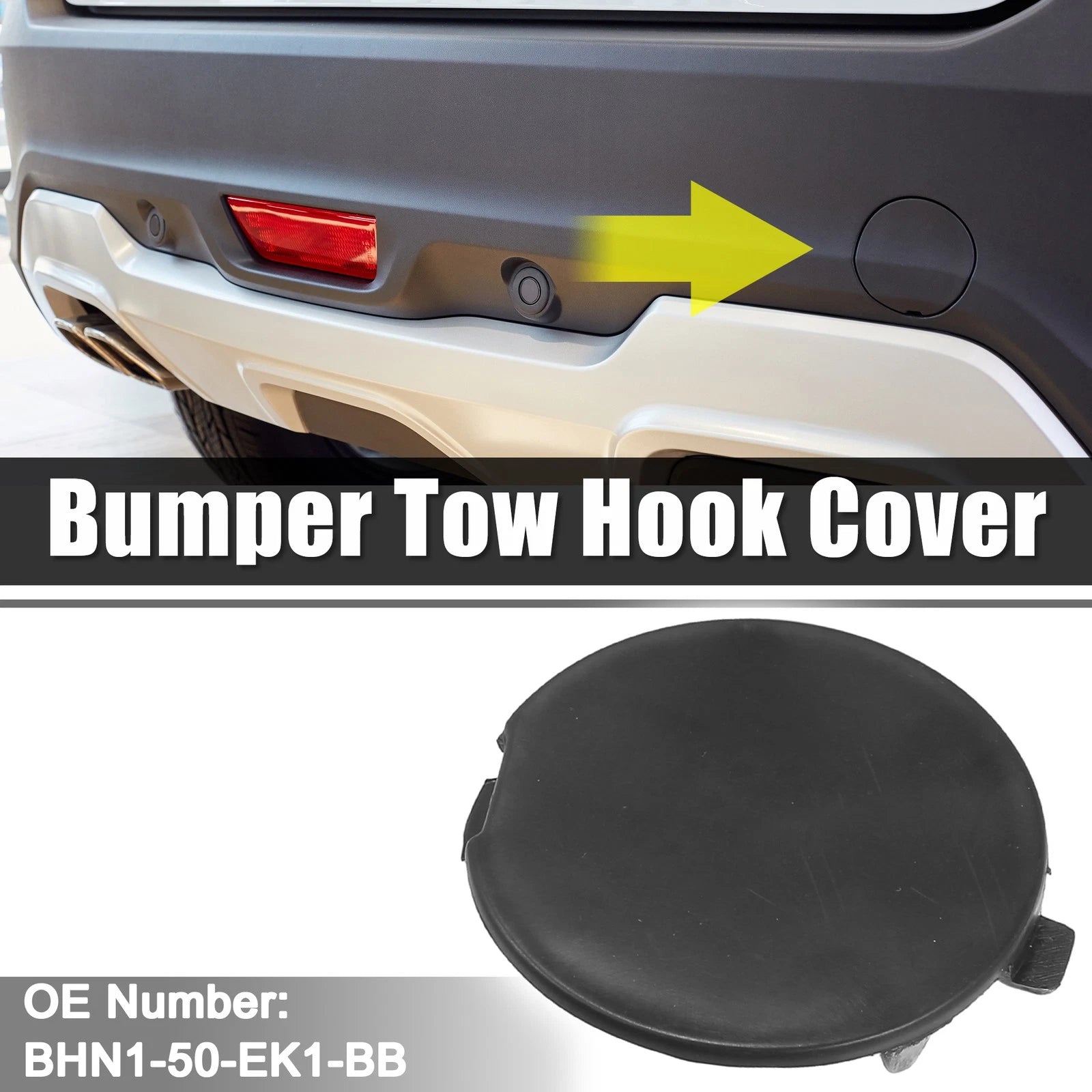 Rear Right Tow Eye Hook Cover Cap Replacement for Mazda 3 (2014–2018) Black