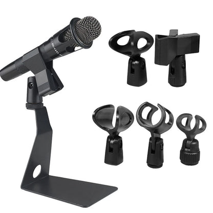Universal Microphone Clip Clamp with Adapter for Handheld Mic Mount