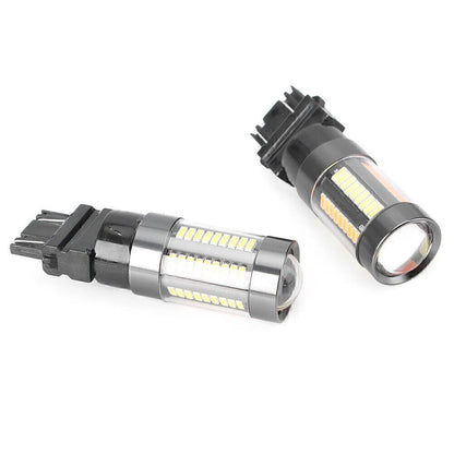 2X T25 3157 Dual-Color Switchback 66 SMD 4014 LED Bulbs for