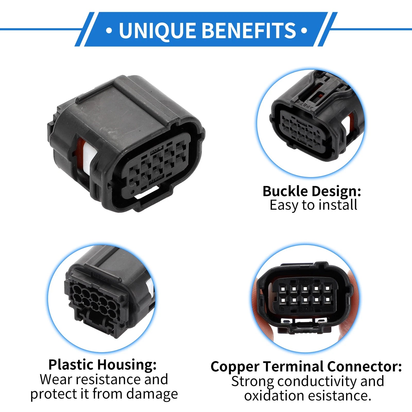 10 Pin Parking Assist Sensor Connector Plug for Toyota Lexus (2010–2024)