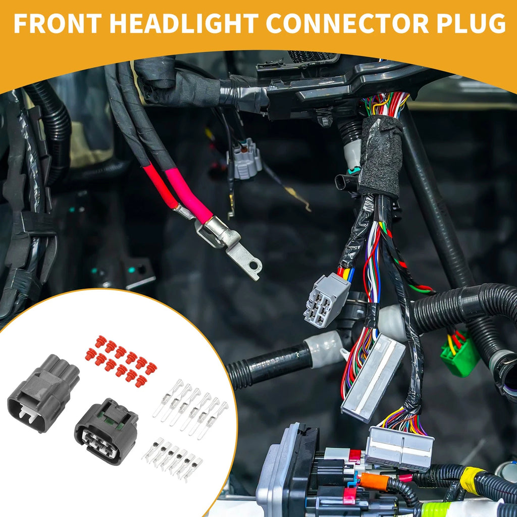 Front Headlight Connector Plug 6 Pin Replacement for Toyota Plastic (2009–2016)