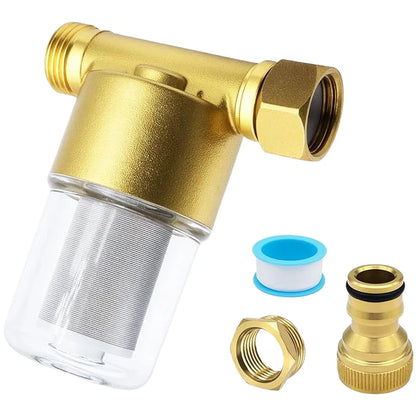 Brass Inline Filter for 1/2 NPT and 3/4 NPT Connections (Water)