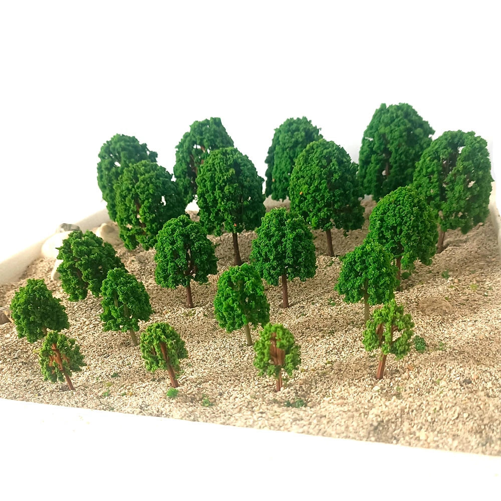20pcs Mixed Size Trees for Model Train Railroad Scenery (Scale DIY)