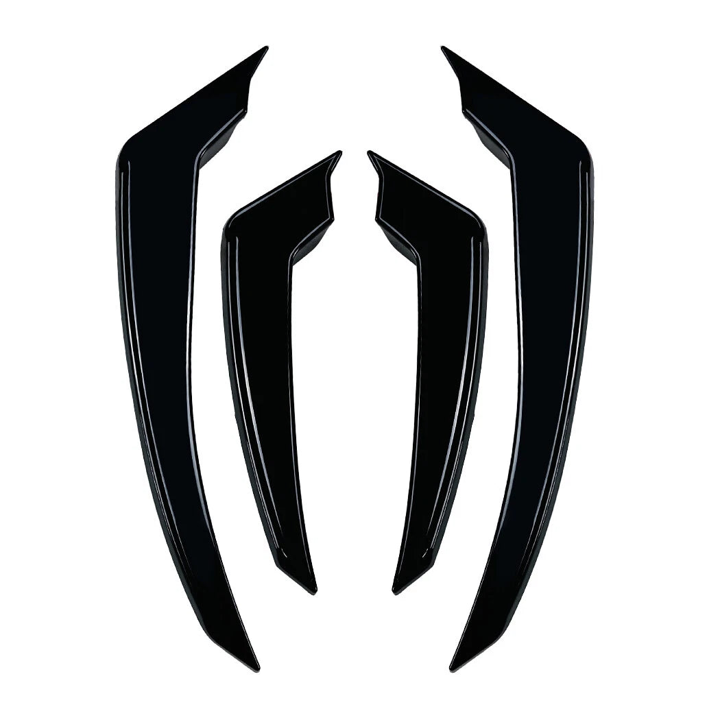 Gloss Black Front Bumper Side Air Vent Fin Trim for Alfa Romeo Stelvio (2017–2025)