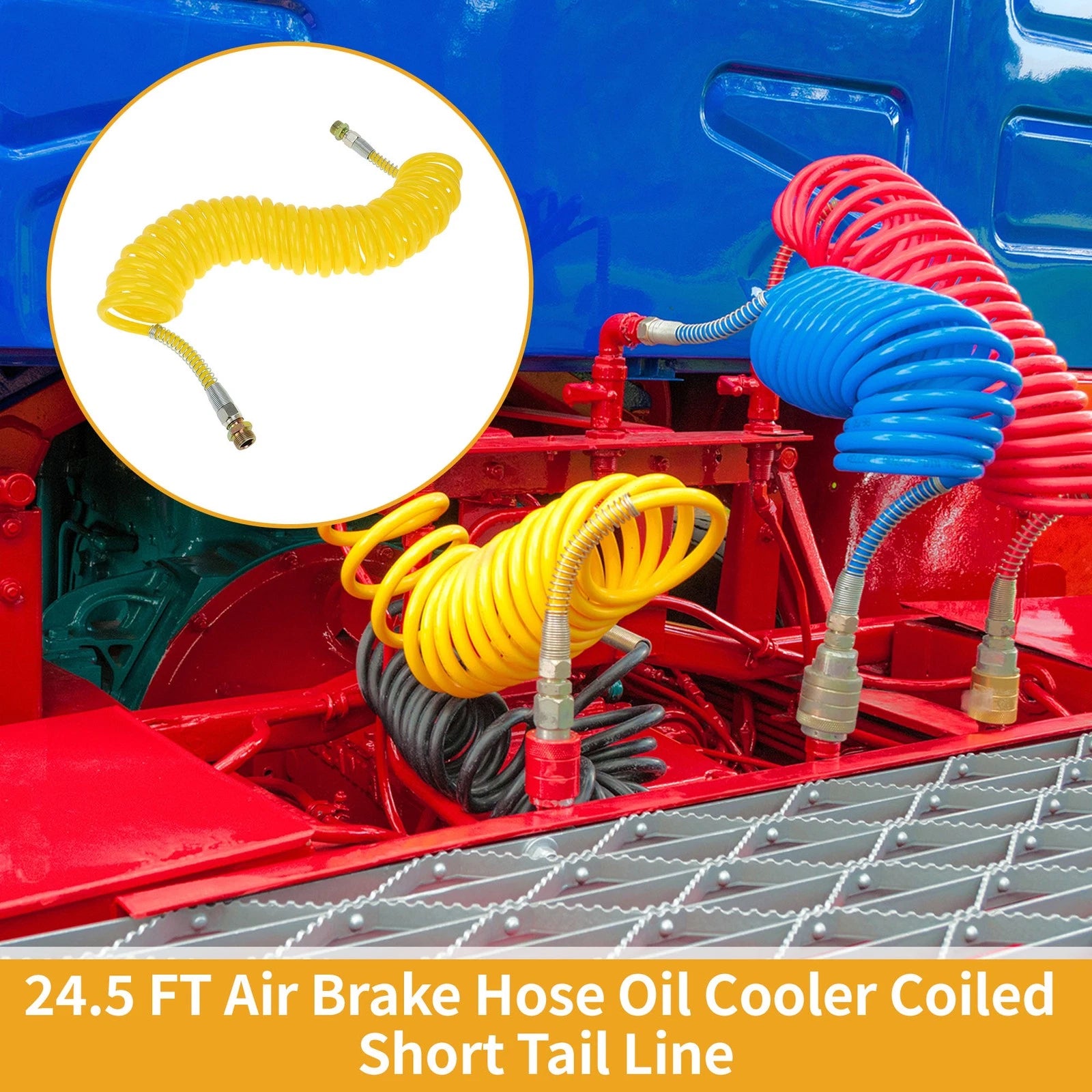Air Brake Hose for Coiled Short Tail Line (24.5FT)