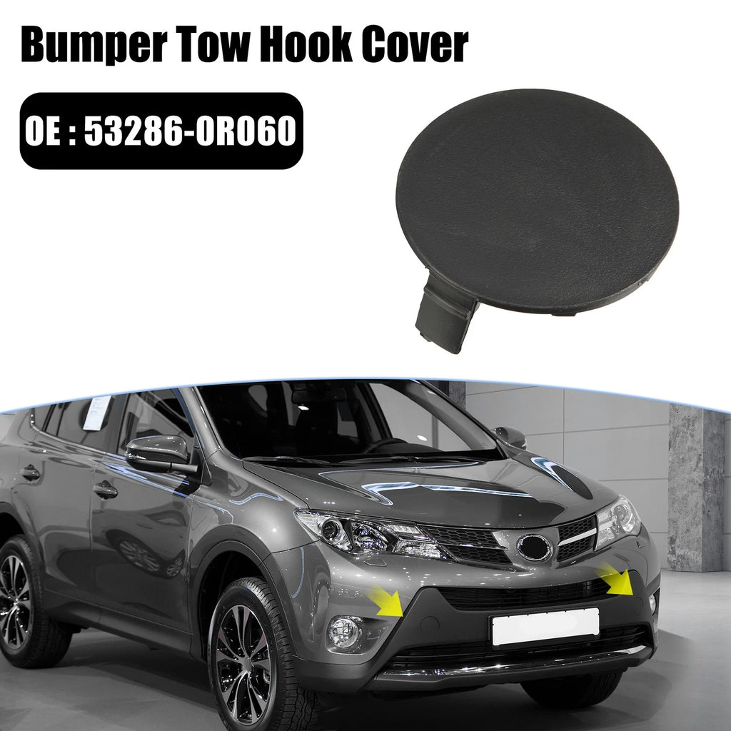 Tow Hook Cover Front Bumper Pair Replacement for Toyota RAV4 (2016–2018)