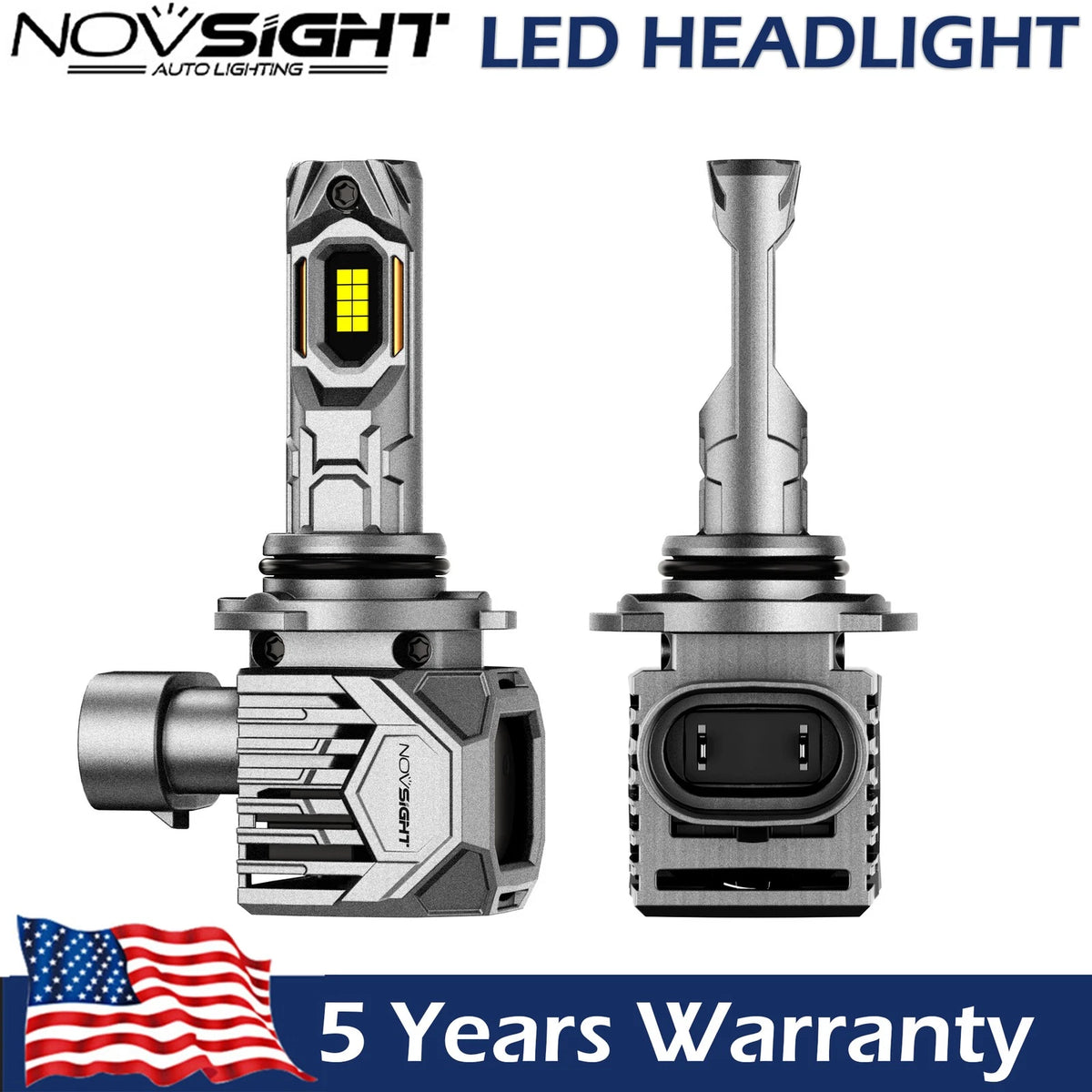 2X 9006 HB4 LED Headlight Bulbs Kit for NOVSIGHT (6500K, 30000LM)