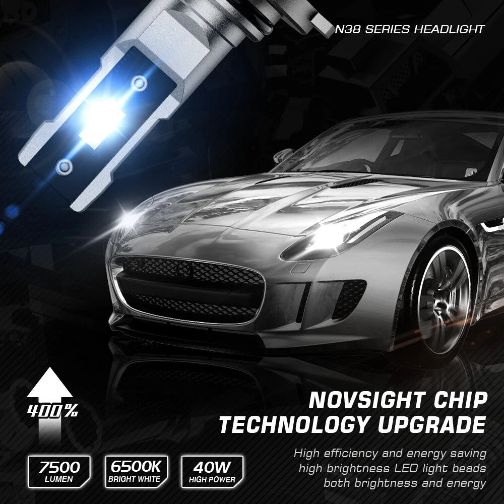 2X NOVSIGHT 9006 LED Headlight Bulbs Kit for