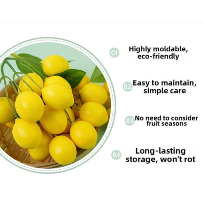 Set of 2 Artificial Lemons for Kitchen Food Display Decoration