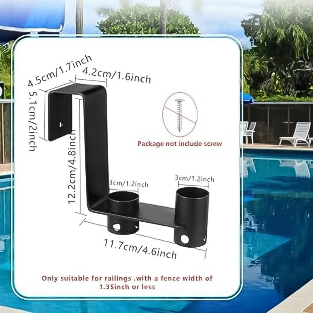 Pool Fence Hooks for Organizing Pool Cleaning Equipment