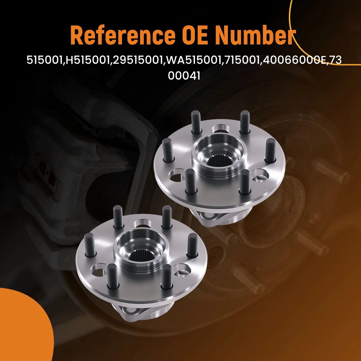 Pair Front Wheel Hub & Bearing for Chevrolet Blazer 4x4 (1992–1994) 515001