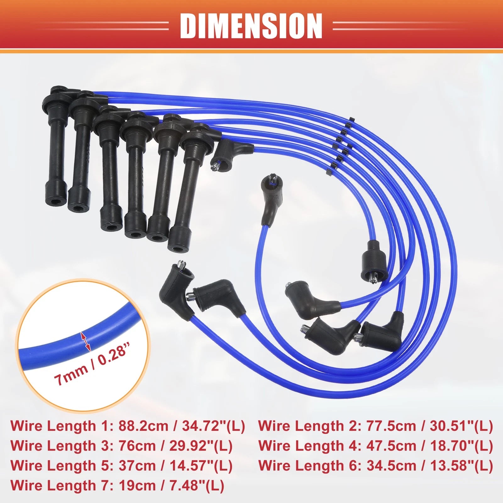 Ignition Coil Spark Plug Wire Set for Honda Accord SOHC (2008–2012)