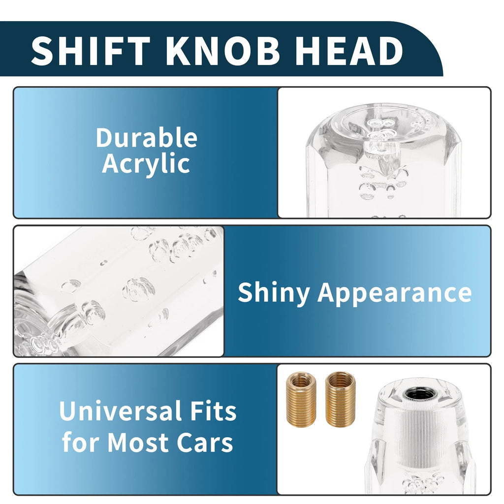 Shift Knob Set of 1 for Universal Vehicles (20cm Octagonal Crystal)