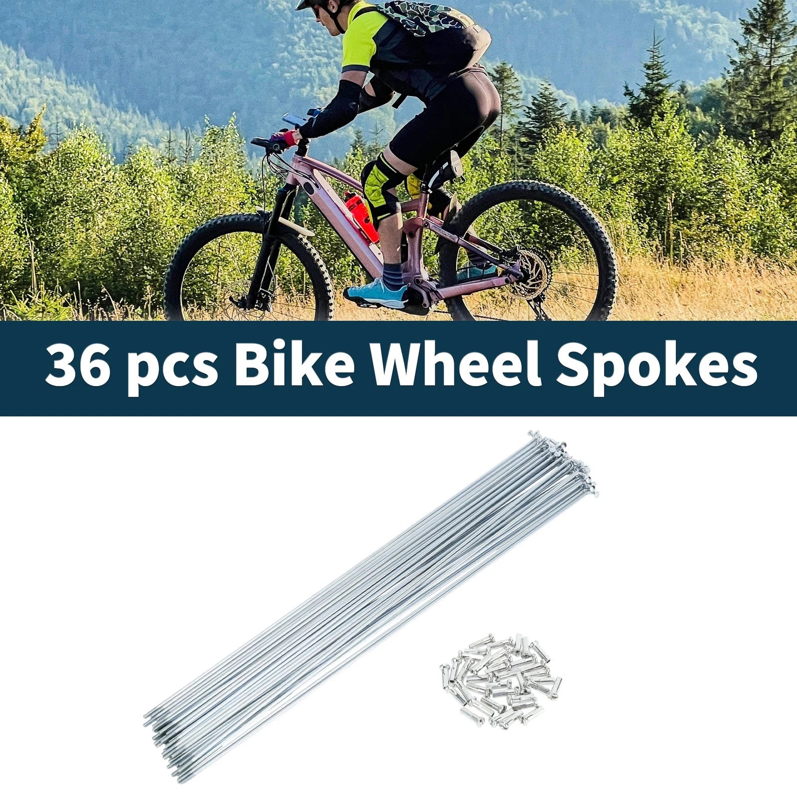 Bicycle Spokes Nipple Set 273mm Carbon Steel Galvanized Universal