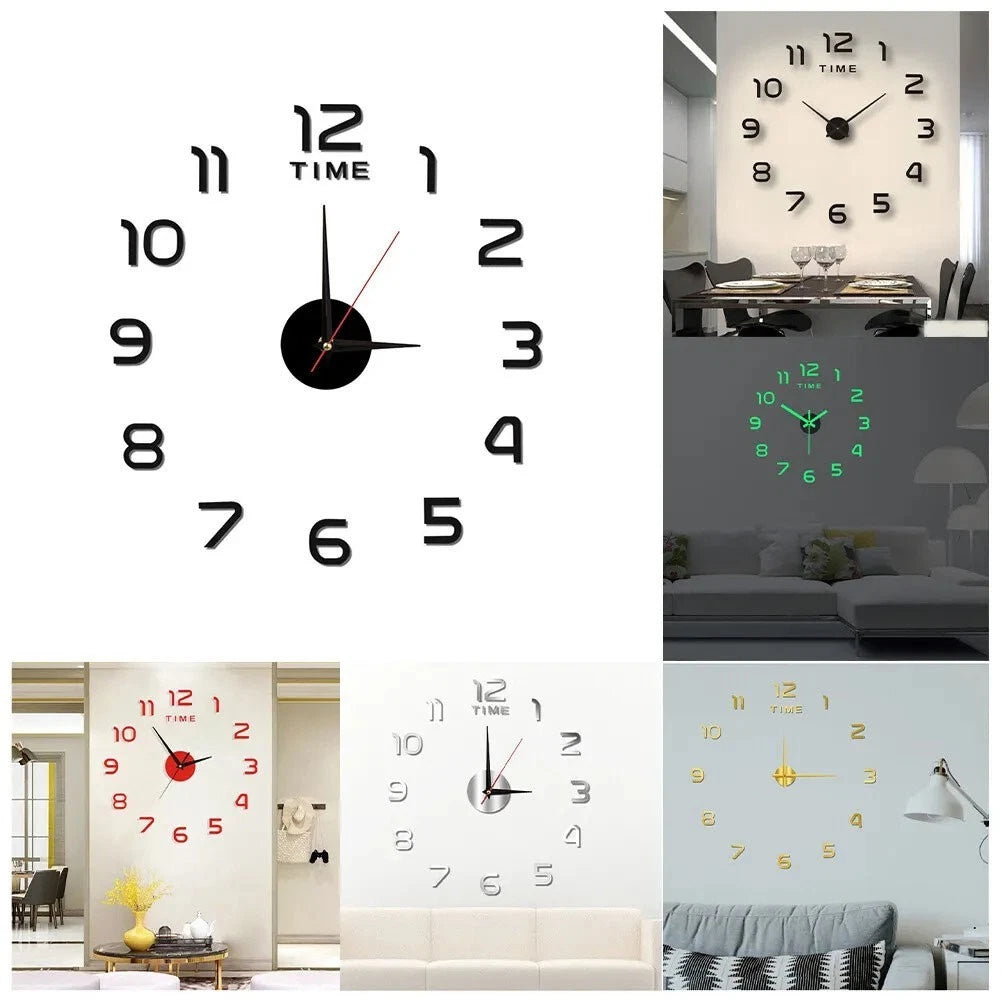 Large Wall Clock with Unique DIY Assembly Features