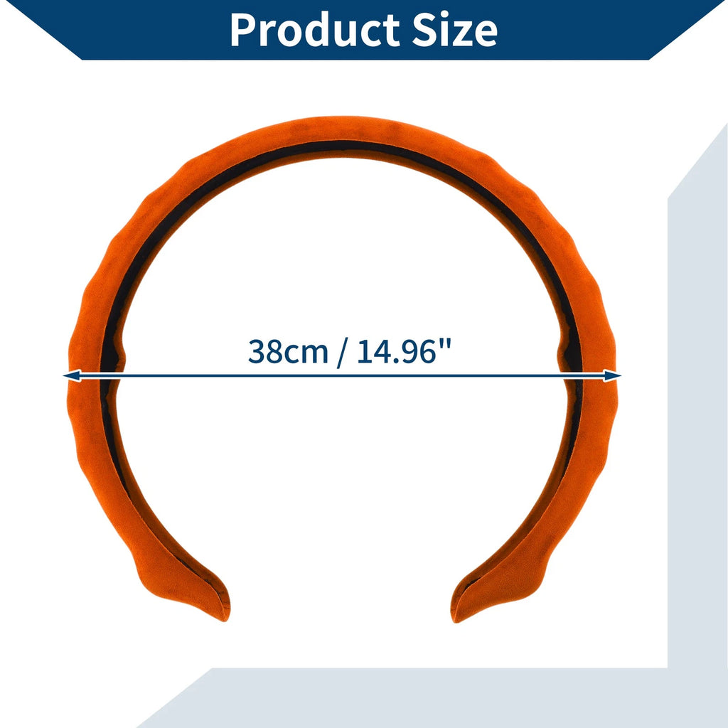 Steering Wheel Cover for - PU Leather, Orange