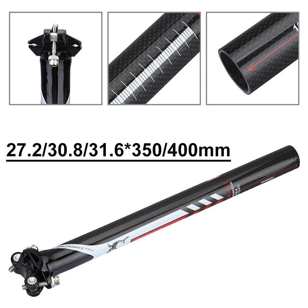 3K Full Carbon Fiber Seatpost for MTB Road Bicycle (27.2/30.8/31.6MM)